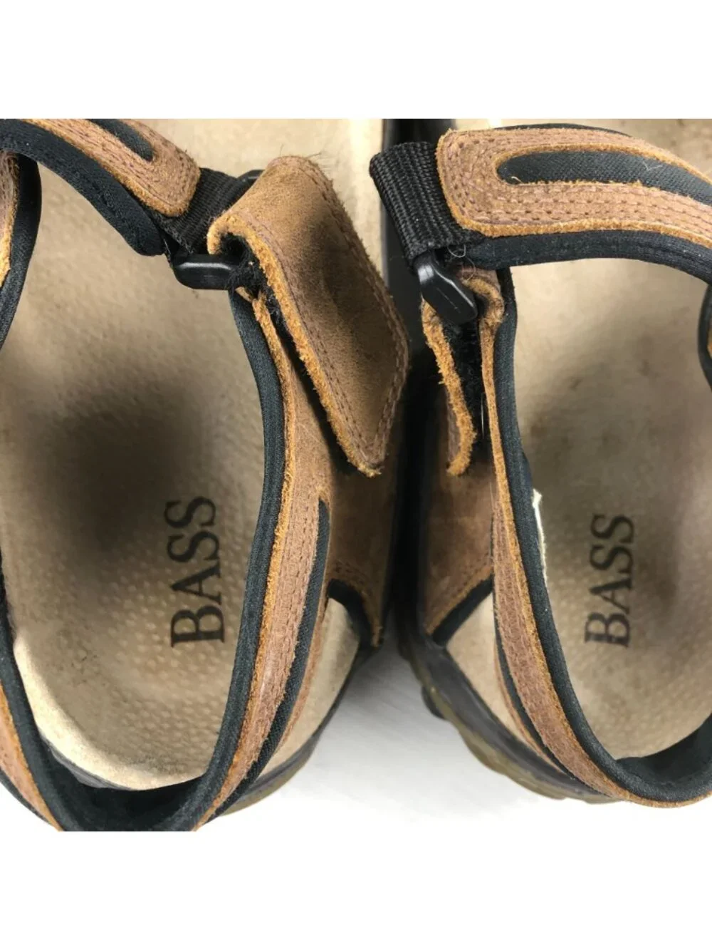 GH Bass & Co Men's Size 11M Northview Brown Leather Open Toe Hook & Loop Sandals